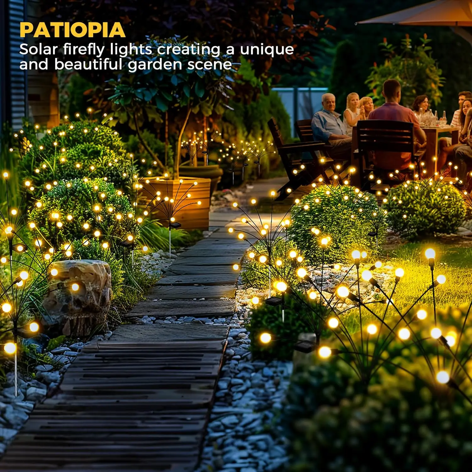 Imagem -06 - Led Solar Firefly Outdoor Lights Sun Powered Light Energy Saving Jardim Casa Gramado Fada Lâmpada de Paisagem Atmosfera