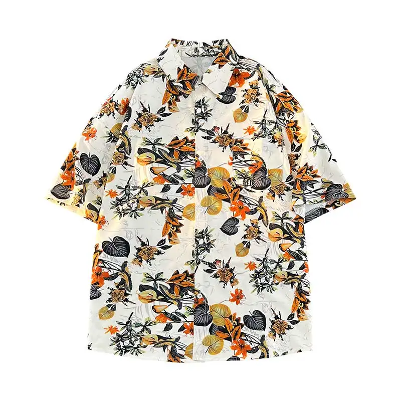 Conjuntos de camisa con estampado para hombre, ropa de calle de alta calidad, pantalones cortos de tendencia de moda, Estilo Hawaiano, Tops florales informales, M-XXXXXL