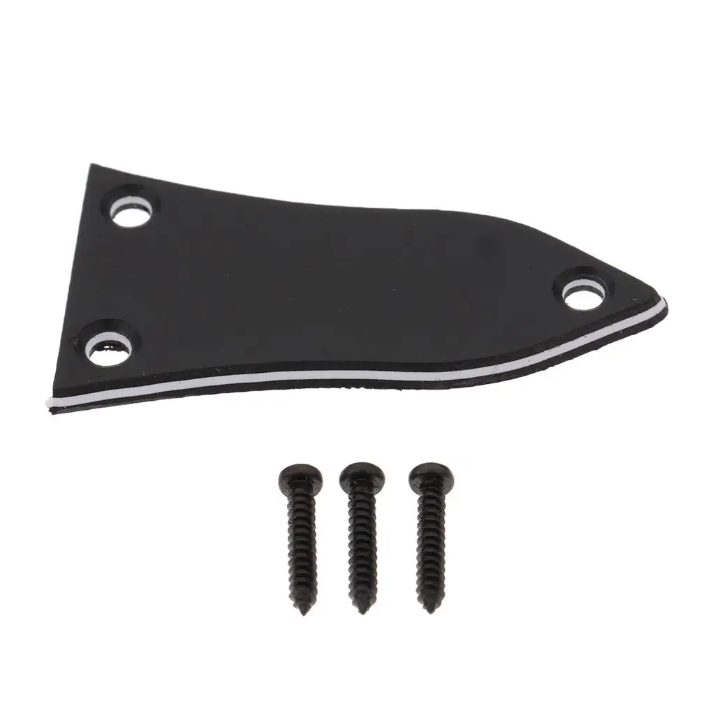 Guitar Accessory Truss Rod Cover Black Triangle ABS 3 Ply Easy Install Screws Included for Epiphone