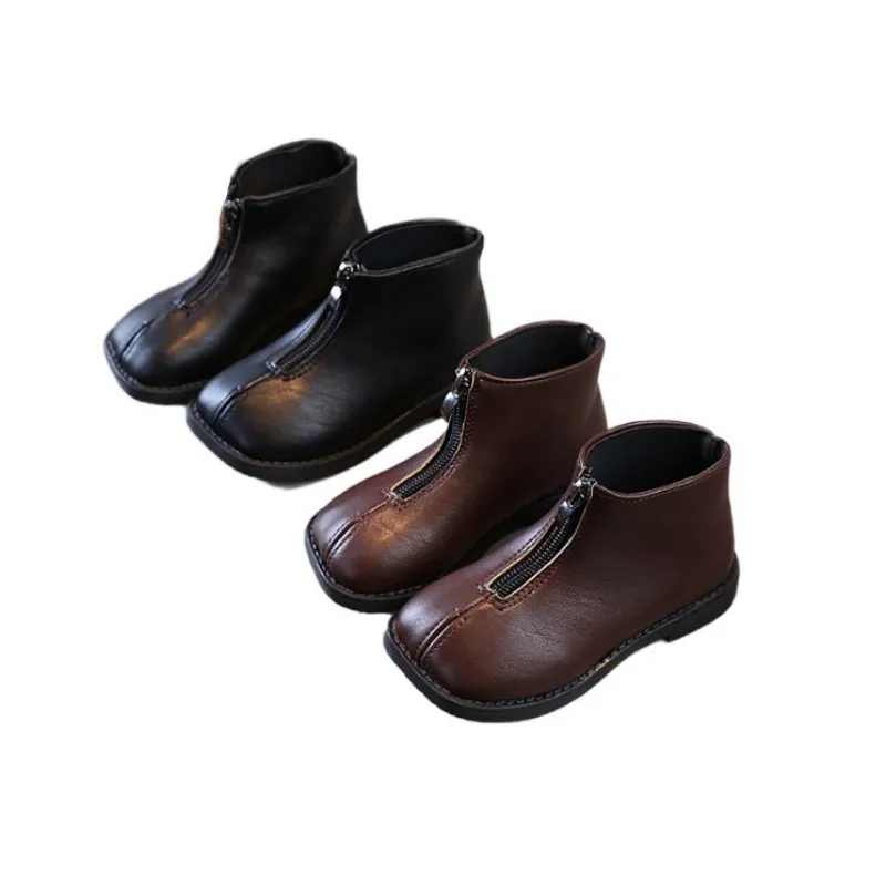 

Little Girls Square-toe Martin Boots 2025 Autumn Winter Children's Baby Princess Short Boots Single Toddler Girl Combat Boots