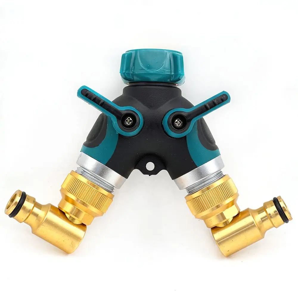 Flexible Water Pipe Divider Two Way Joint Adapter 360 Rotating Nipple Fitting For Qicheng Outdoor Lawn Yard Irrigation