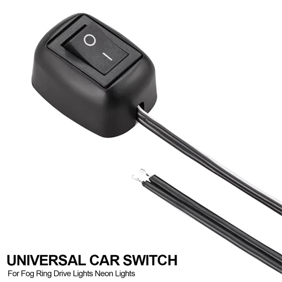 Auto-Knopfschalter für Nebelscheinwerfer Neonlichter DC 12V/24V Batterietrennschalter Universeller Ausschalter mit Kabel