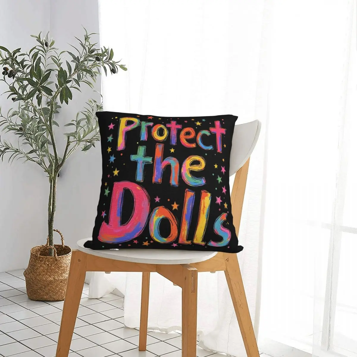 Protect The Dolls Pillowcase Polyester Cushion Cover Decor Pillow Case Cover Seater Zippered 18'