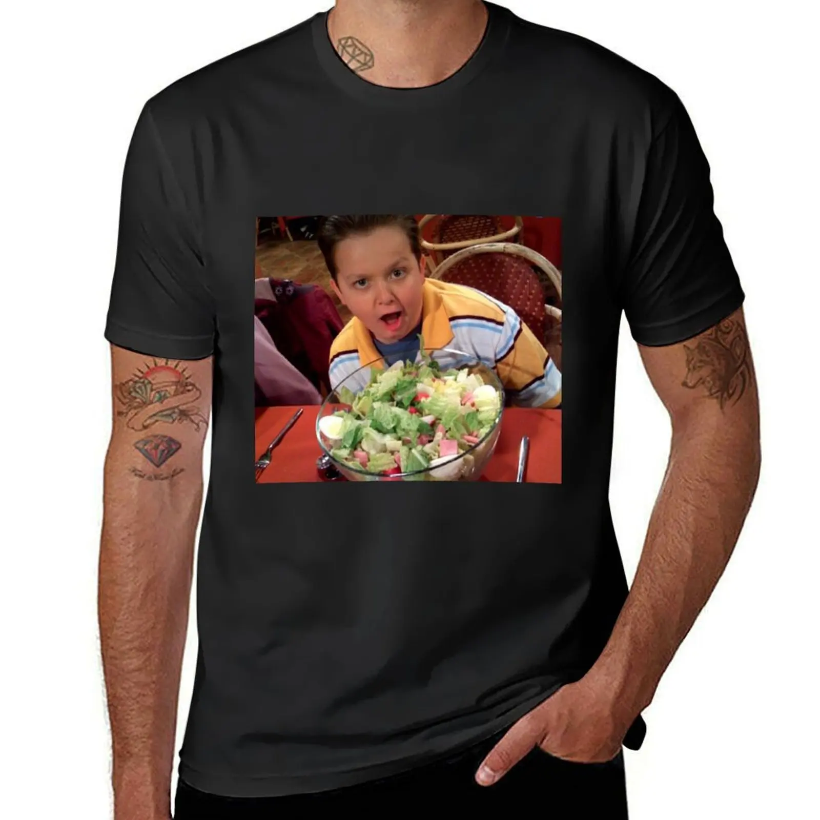 gibby with a salad T-Shirt for a boy hippie clothes aesthetic clothes mens t shirt graphic