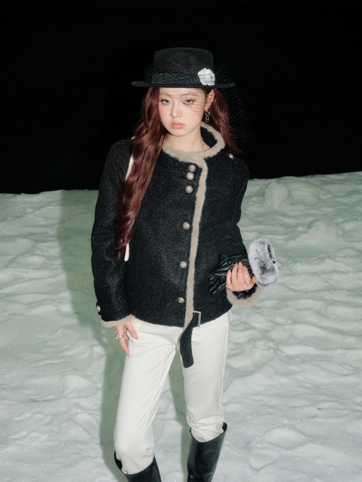 

Зимнее пуховое пальто Olivia Duo 2025 с воротником-стойкой, в стиле пэчворк, с меховыми вставками, повседневное, свободного кроя, утепленное, для женщин