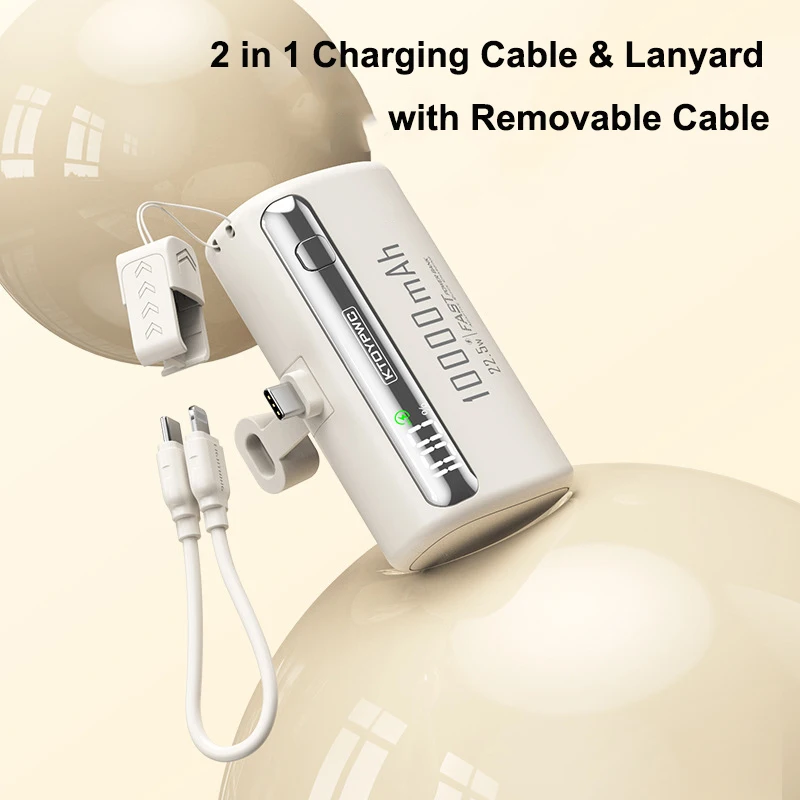 20000mAh Mini Capsule Power Bank External Battery Type C 22.5W Fast Charging Portable Charger for IPhone Xiaomi Samsung Huawei view 5