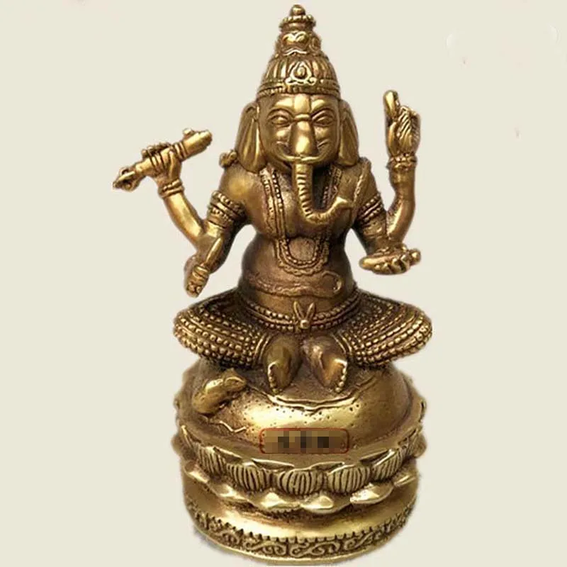 2023 Southeast Asia Indonesia Thailand India COPPER GANESH Elephant God of wealth buddha Recruit good luck statue