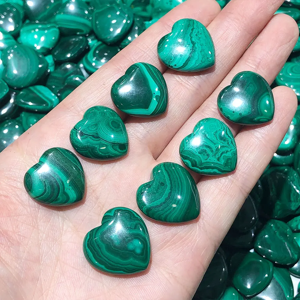 

1pc Malachite Heart Natural Stone Quartz Crystals Healing Reiki Chakra Crystal for Jewelry Making DIY Gemstone Home Decoration