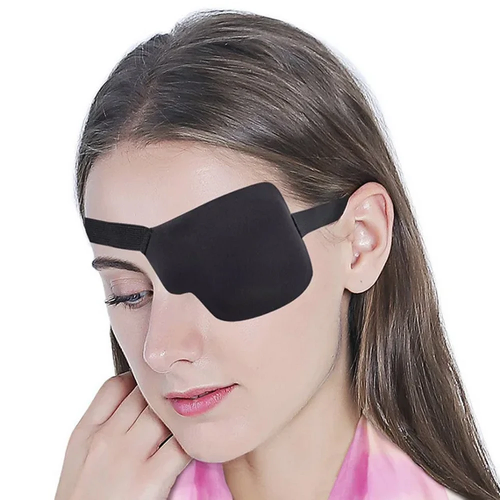 Unisex Adjustable Concave Eye Patch Kid Pirate Cosplay Costume Black Single Eye Patch Washable Eye Patch Eyepatch Left OR Right