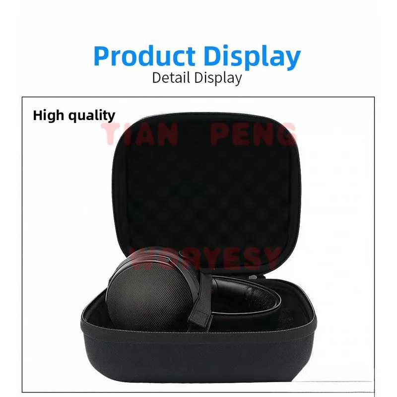 WYORESY custom tailored storage case for Sony MDR-Z1R fits over ear HiFi headphone original size and radian outline view 4
