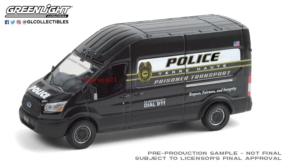 

GreenLight 1:64 2020 Ford Transit LWB из сплава с высокой крышей, имитация микромодели автомобиля, коллекция украшений, игрушка в подарок