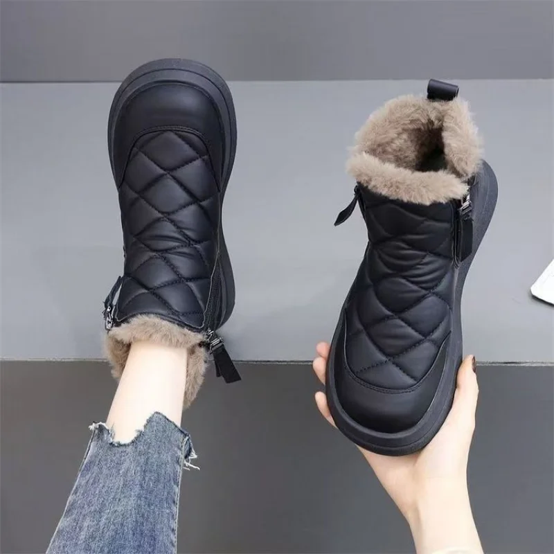 

Winter Womens Snow Boots Fashion Designer Platform Cotton Boots Outdoor Non-slip Comfortable Warm Women's Shoes Botas Para Mujer