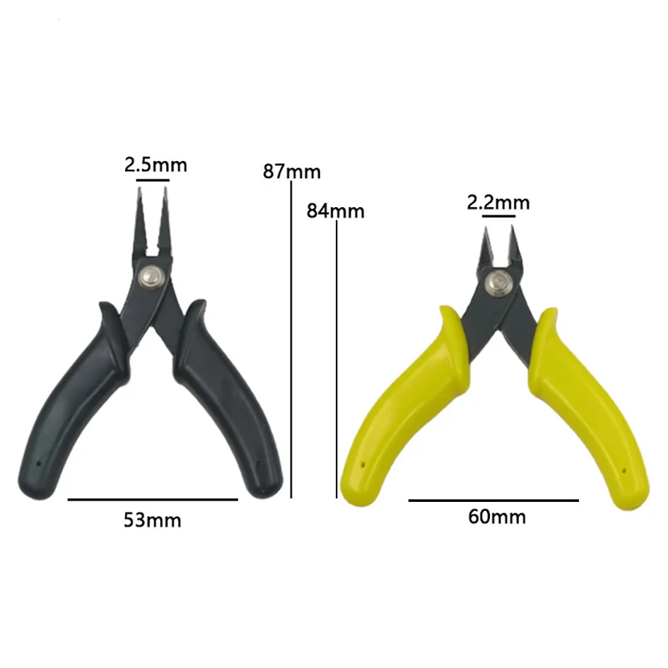 3.3 Inch Short Handle Precision Pliers Set, Diagonal Cutter, Needle Nose Pliers Sprue Cutter for Model Assembly DIY Hand Tools