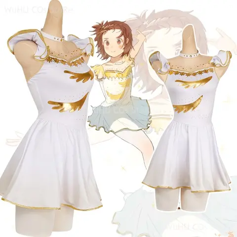 Anime Medalist Yuitsuka Inori Cosplay Dress Costume Women Female White Skirt Pantyhose Outfits Wig Halloween Carnival Party Suit