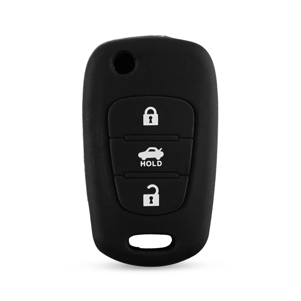 KEYYOU Silicone 3 Button Flip Remote Key Fob Case Cover For for Kia K2 K5 Pro Ceed HYUNDAI i20 i30 i40 SANTA Car Key Cover