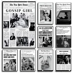 1PC Trendy New York Newspaper Poster Paper Print Home Living Room Bedroom Entrance Bar Restaurant Cafe Art