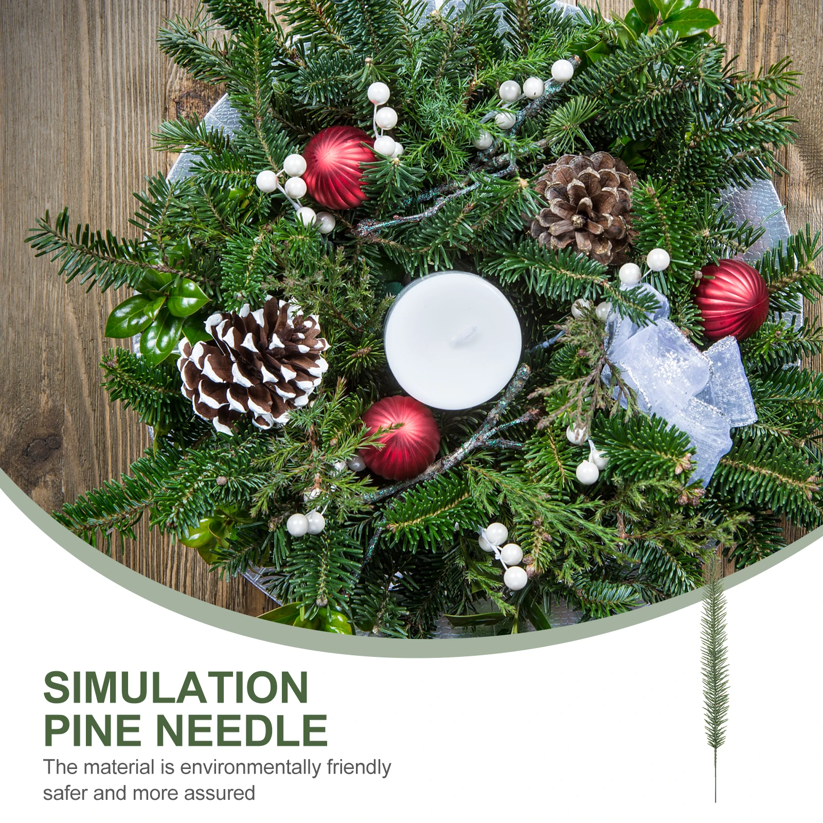 20 قطعة شجرة عيد الميلاد ديكور إبر الصنوبر دائم شجرة عيد الميلاد ديكور فو أوراق الصنوبر التصوير الدعائم سهلة التخزين