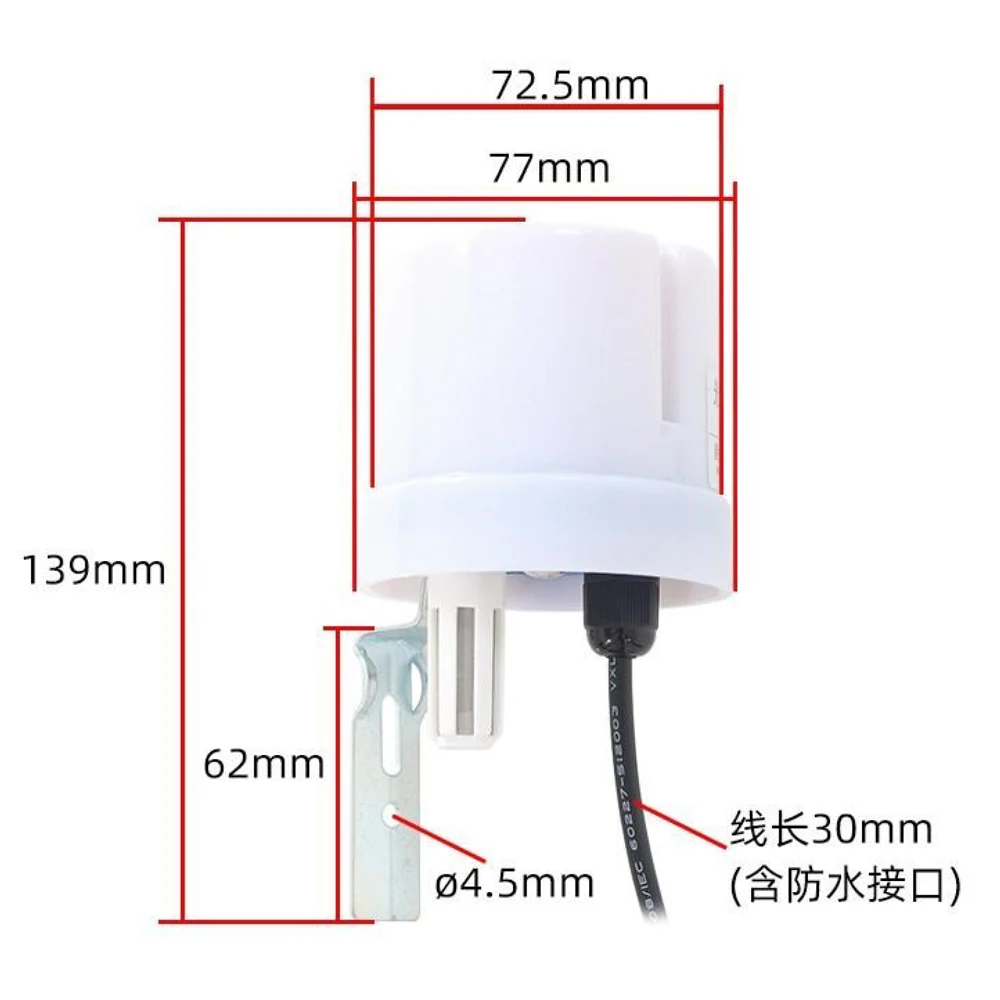 Outdoor Temperature Humidity 0-30m/s Wind Speed Sensor Module 0-200000LUX Illuminance Transmitter Waterproof Modbus-RTU RS485