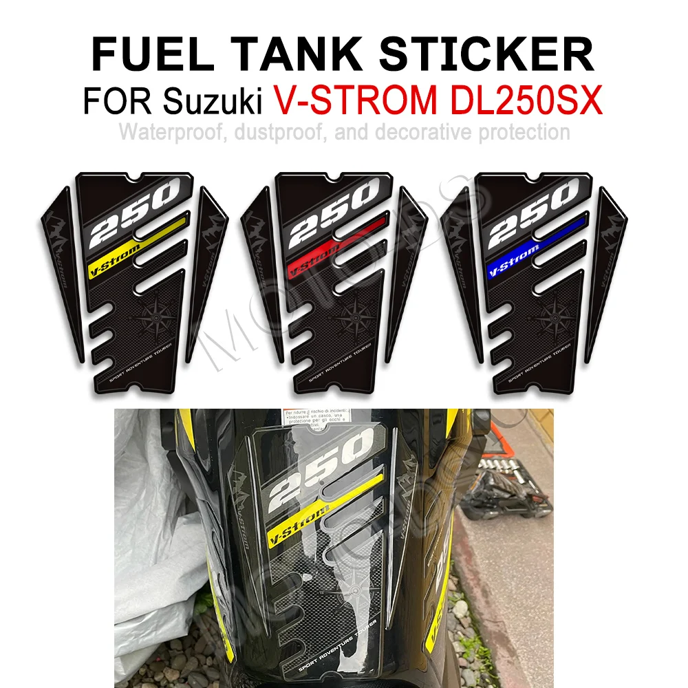 

For Suzuki V-STROM VSTROM V STROM DL 250 SX 250SX Adventure Tank Pad Gas Fuel Oil Kit Knee Protector Stickers Decals