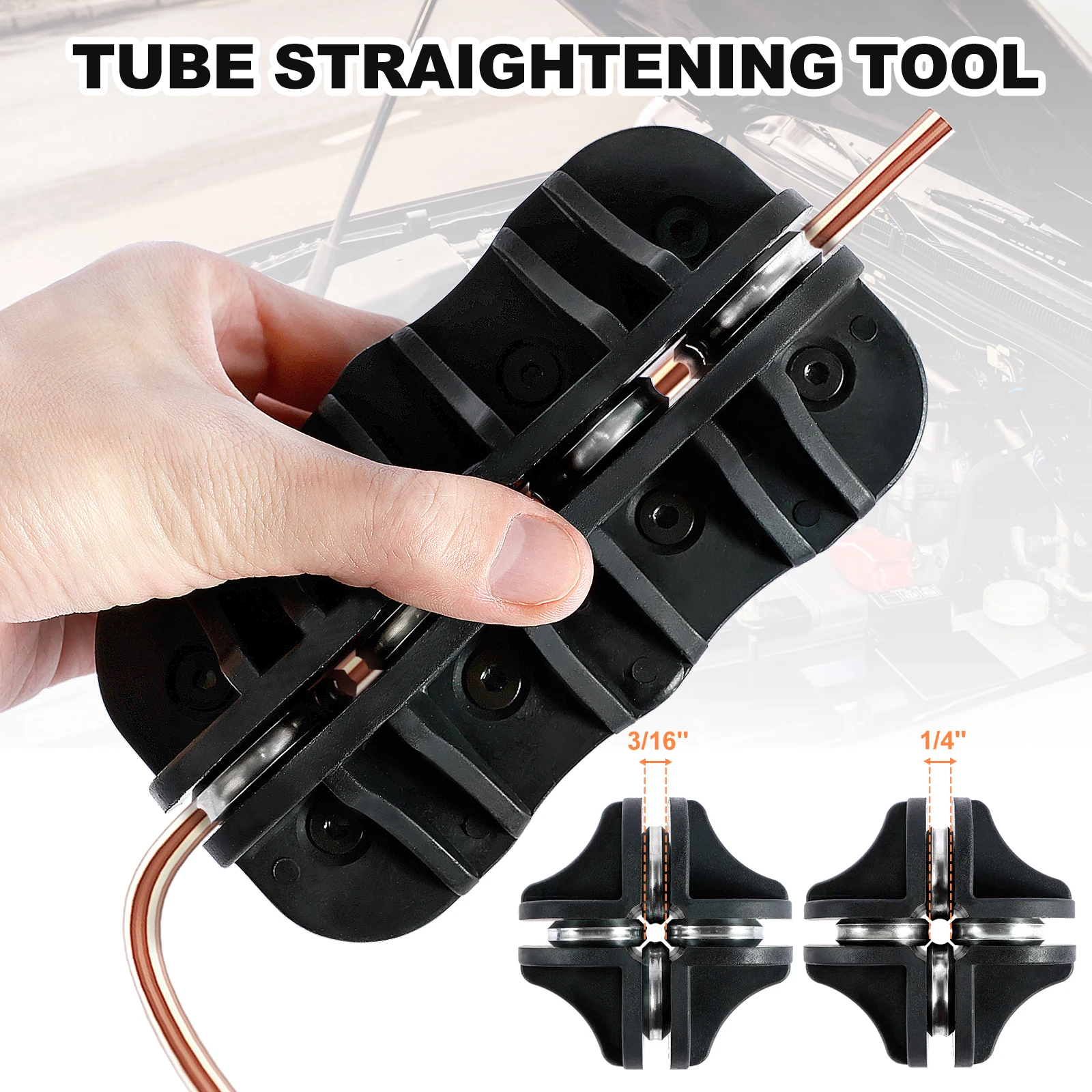 Handheld Tubing Straightener 3/16 1/4inch Portable Pipe Straightener Tool Sturdy Brake and Fuel Line Straightener Hand Tool