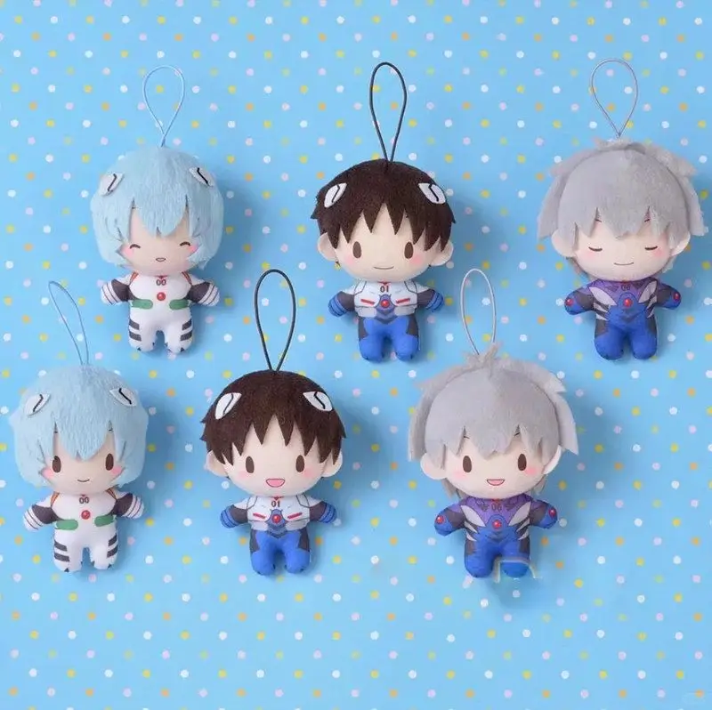 Super Cute 10cm Cotton Doll Plush Toy Rei Ayanami Asuka Kaworu Nagisa Shinji Ikari Hanging Pendant Perfect Gift For Anime Fans