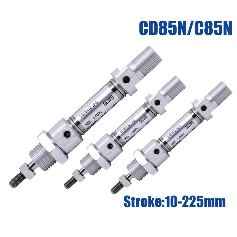 CD85N/C85N10/12/16/20/25/NEW/Stainless/Steel/Mini/Cylinder/Double/Acting/Stroke/10-225mm