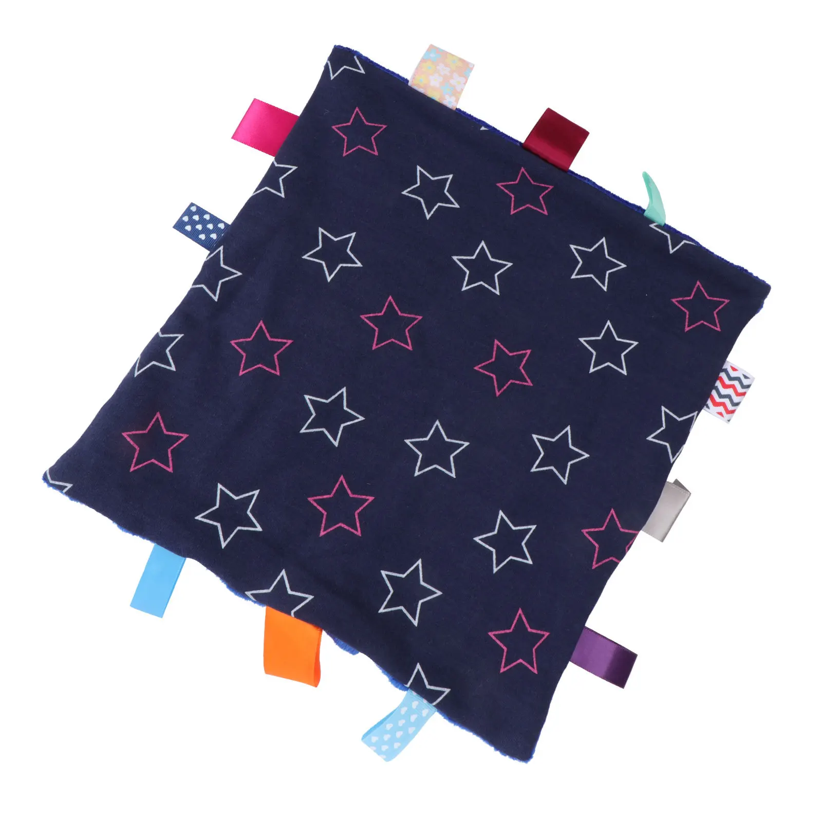 

1 шт., красочный успокаивающий вязаный детский носовой платок, мягкая текстура фасоли для младенцев, комфортный подарок для прорезывания зубов, сенсорное средство для сна