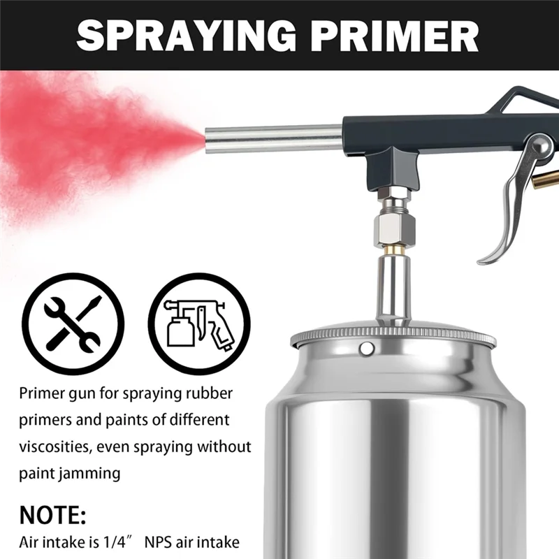 

ABUH-Spray Gun With Fluid Canister, 1/4" NPS Inlet Undercoating, Fluid Film For Spraying Rubberized Undercoat& Coatings