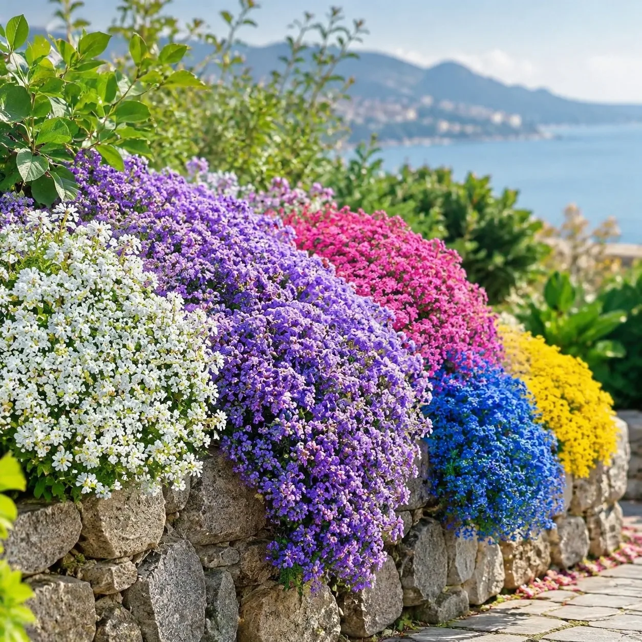 220 Semillas de Rock Cress Coloridas para Cubrir el Suelo, Semillas de Flores para Jardines de Rocas, Borduras, Macetas y Paisajismo de Bajo Mantenimiento