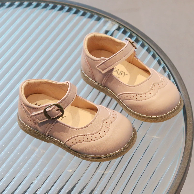 New Girls' Leather Shoe Leisure Spring and Autumn Sandals Performance Shoes Children's Leather Shoes