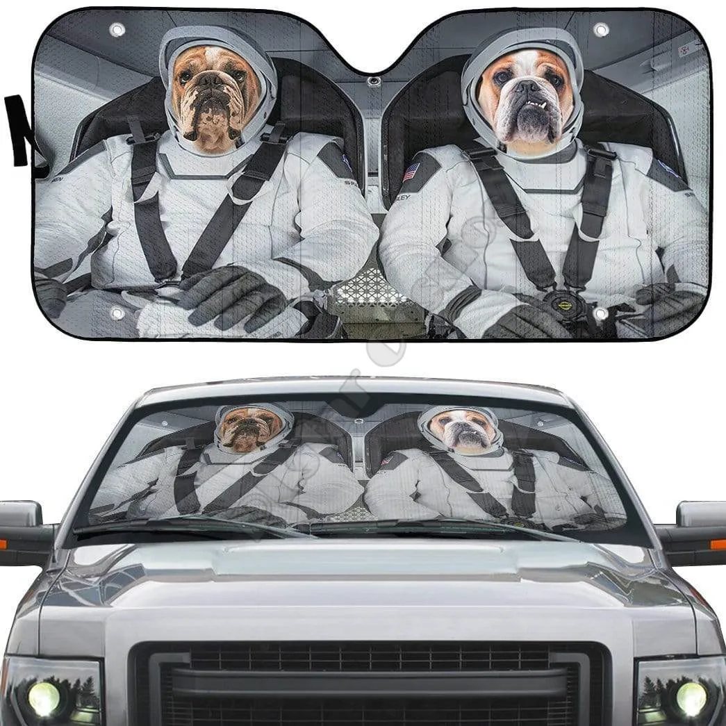 

Bulldog Space Shuttle Space Force Car sunshade Auto Sun Shade for Car Truck Decor Windshield Sunshade,Blocks UV Rays Sun