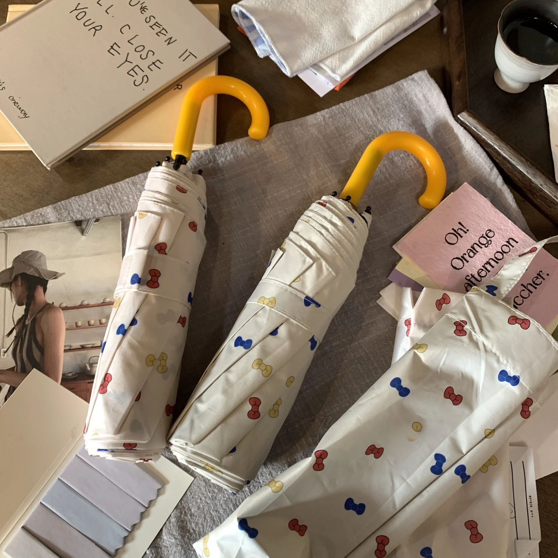 厚みのある日傘傘-カップルノット-晴雨兼用傘-ステンレスハンドル-プラスチックハンドル-日焼け止め傘