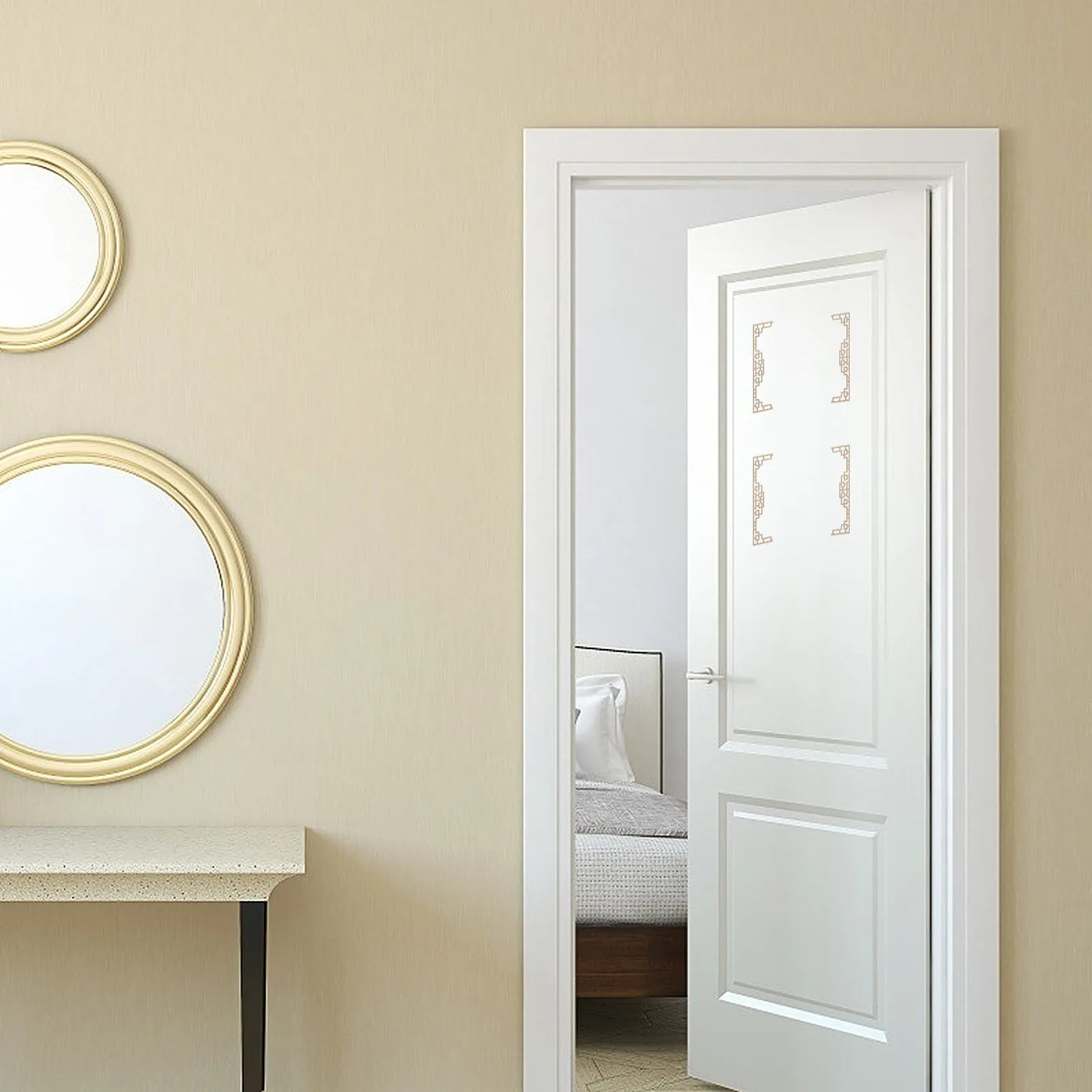 

4Pcs Basswood Carved Corner Protectors Unpainted DIY Wood Decorative Flower Boards for Walls Cabinets Doors Mirrors