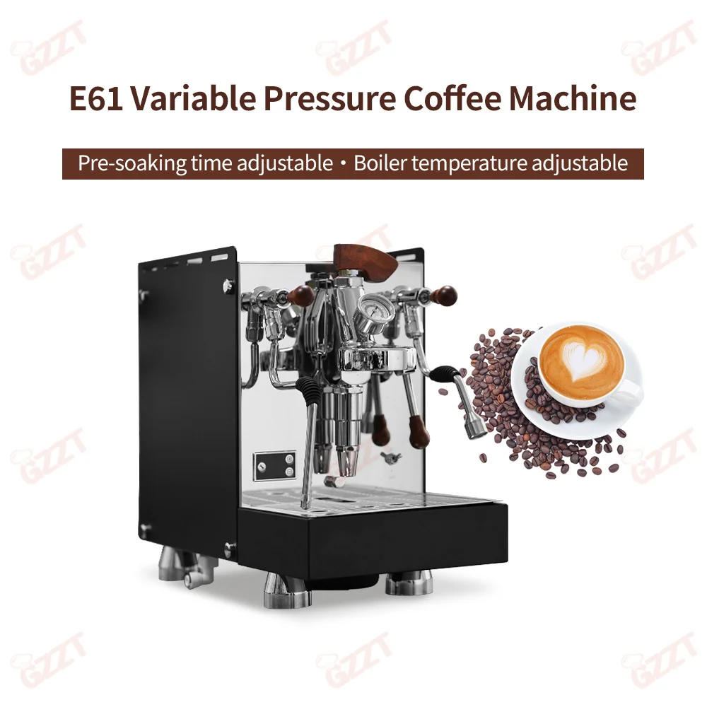 GZZT Z6010 E61 Cafetera de presión Variable 9Bar Bomba rotativa Caldera doble Dos suministros de agua opcionales Cafetera exprés comercial