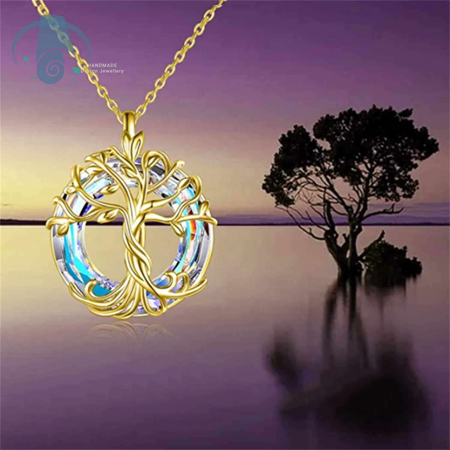 Family Tree of Life Pendant Necklace for Women with Austrian Crystal 925 Sterling Silver for Her Wife Girlfriend Birthday Annive