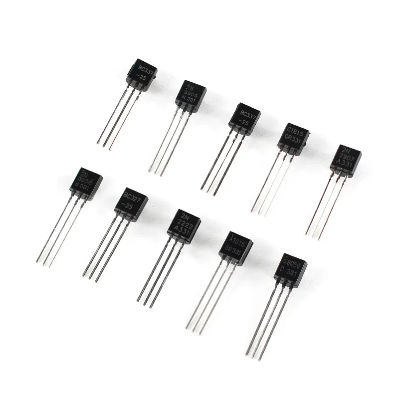 100PCS Transistors Kit BC337 BC327 2N2222 2N2907 2N3906 S8050 S8550 A1015 C1815 NPN PNP transistor TO-92