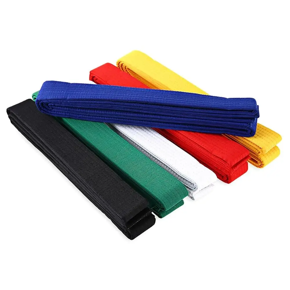 1Pcs TKD Aikido Uniform Taekwondo Belt Easy Fasten Polyester Cotton Judo Karate Ranking Waistband Colored 240cm