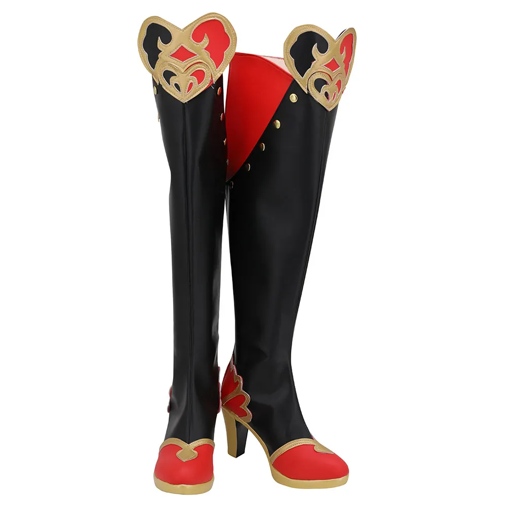 Gedraaide Cosplay Wonderland Raadsel Rosehearts Pu Laarzen Hoge Hak Schoenen Halloween Carnaval Kostuum Prop Op Maat Gemaakt Elke Maat