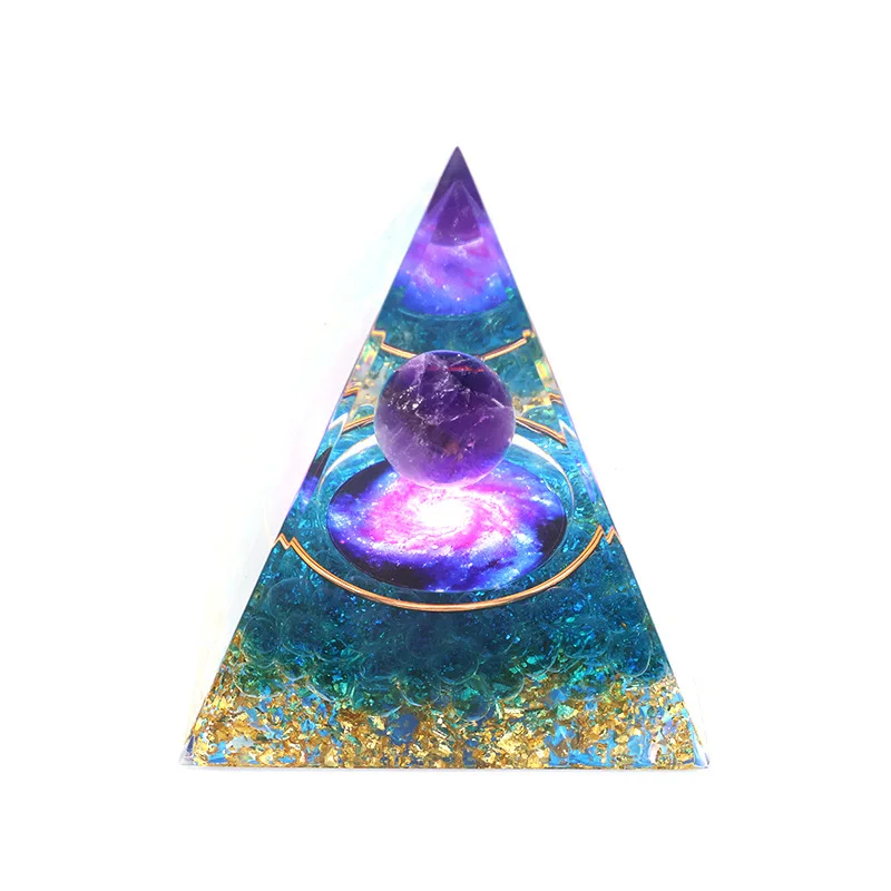 Crystal Ball Pyramid Epoxy Resin Home Decoration Auspicious Feng Shui