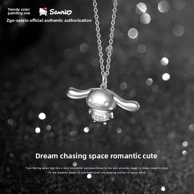 

Настоящее модное цветное ожерелье с рисунком Snario Cinnamoroll из стерлингового серебра 925 пробы, аксессуары, подарки