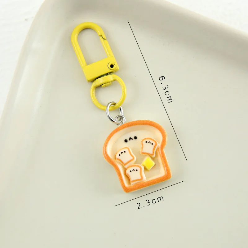 Breakfast Keychain Cute Design Fried Egg Keychain Backpack Accessory Mobile Phone Lanyard Simple Color Scheme