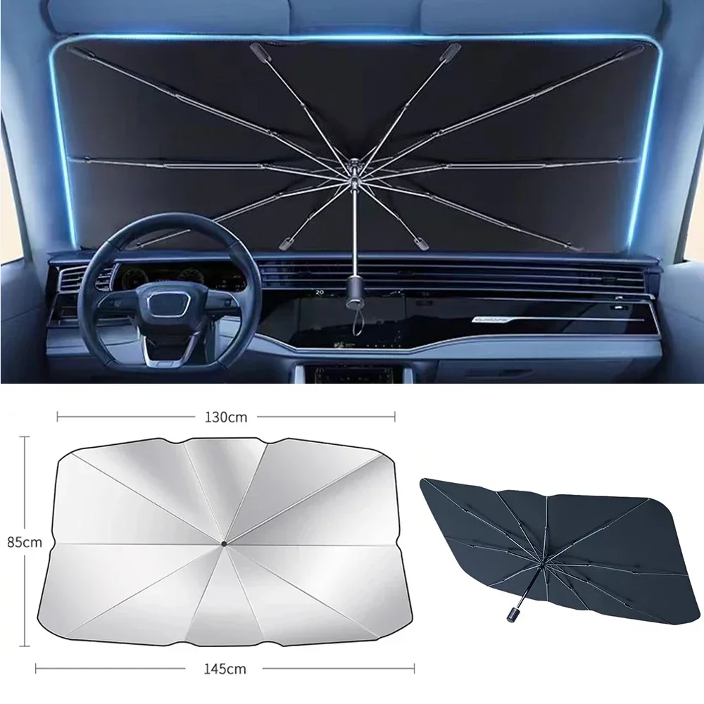 Car Windshield Sunshade Foldable Umbrella Sun Shade Front Window Cover for UV Block Heat Portable Protector Parasol