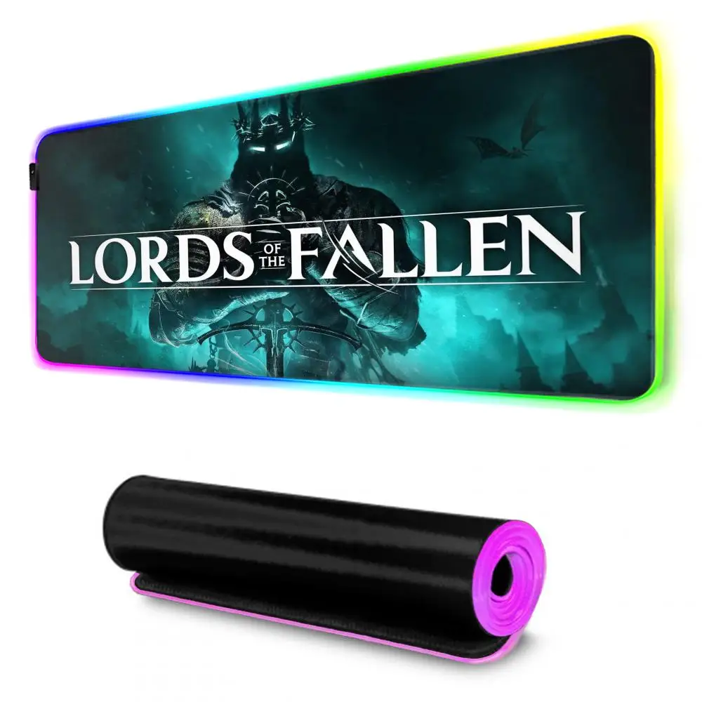 L-Lords of the Fallen Mouse Pad Gamer Rgb Desk Mat Back Light Led Mousepad Setup Gaming Accessories Deskmat Big Mousepad