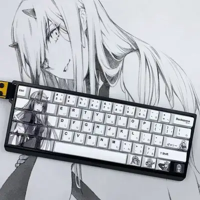 

101-клавишные колпачки для клавиш DARLING in the FRANXX Dragon Lady, набор колпачков Cherry Keycap PBT, колпачки для клавиш в стиле аниме для механических клавиатур с надписью 60/64/84