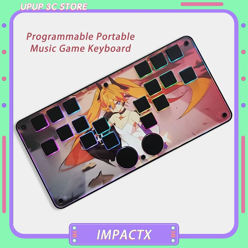 Impactx Keyboard Music Game Programmable Portable Symmetry DJMAX OSU Wired Mechanical QMK VIA Keyboard Gaming Accessory Gift