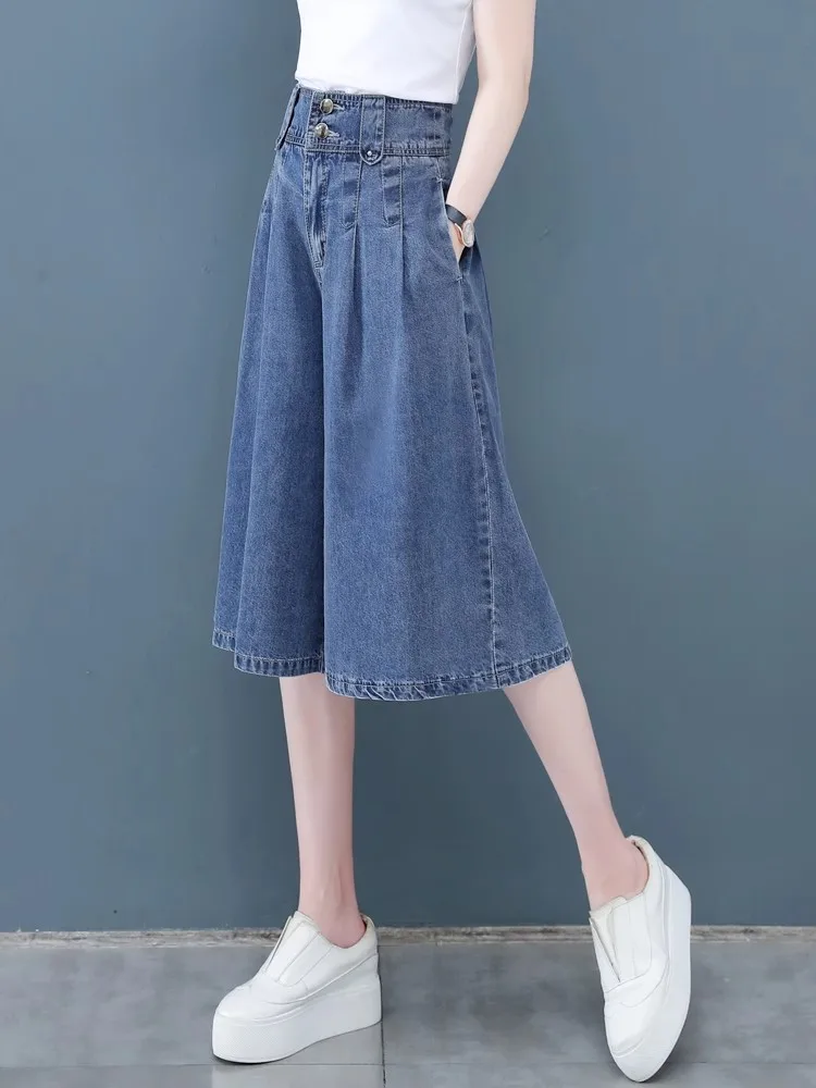 

Свободные широкие джинсовые брюки, женские осенние новые брюки из ледяного шелка на семь футов, свободные драпированные тонкие прямые брюки с шестью футами