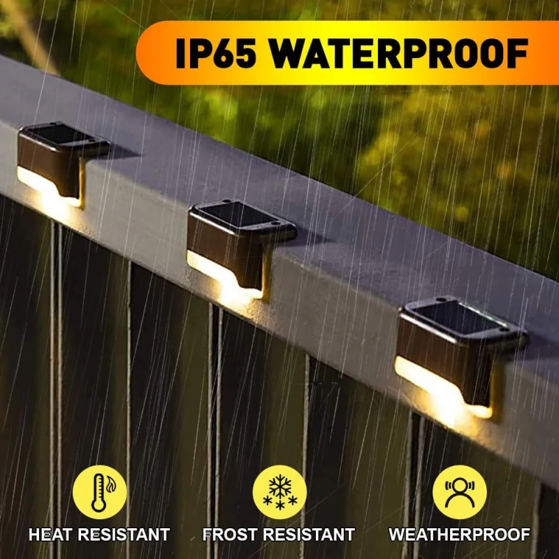 LightsOutdoors 16PiecesSolarLampForGardenDecoration WarmWhiteStairLight Waterproof