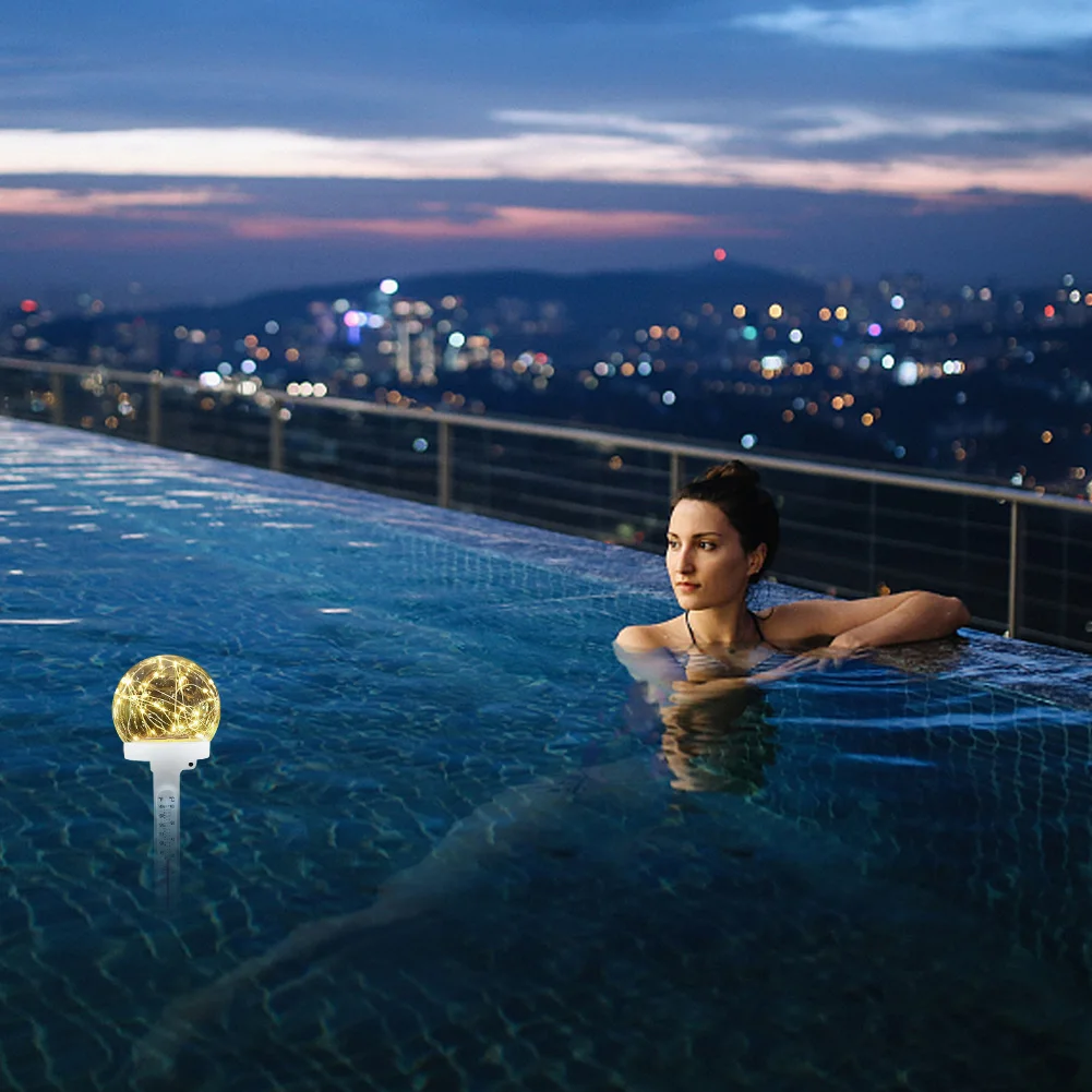 

Floating Pool Thermometer Colorful/Warm Light Celestial Lights Pool Temperature Meter Pro Pool Water Thermometer for Hot Tub Spa