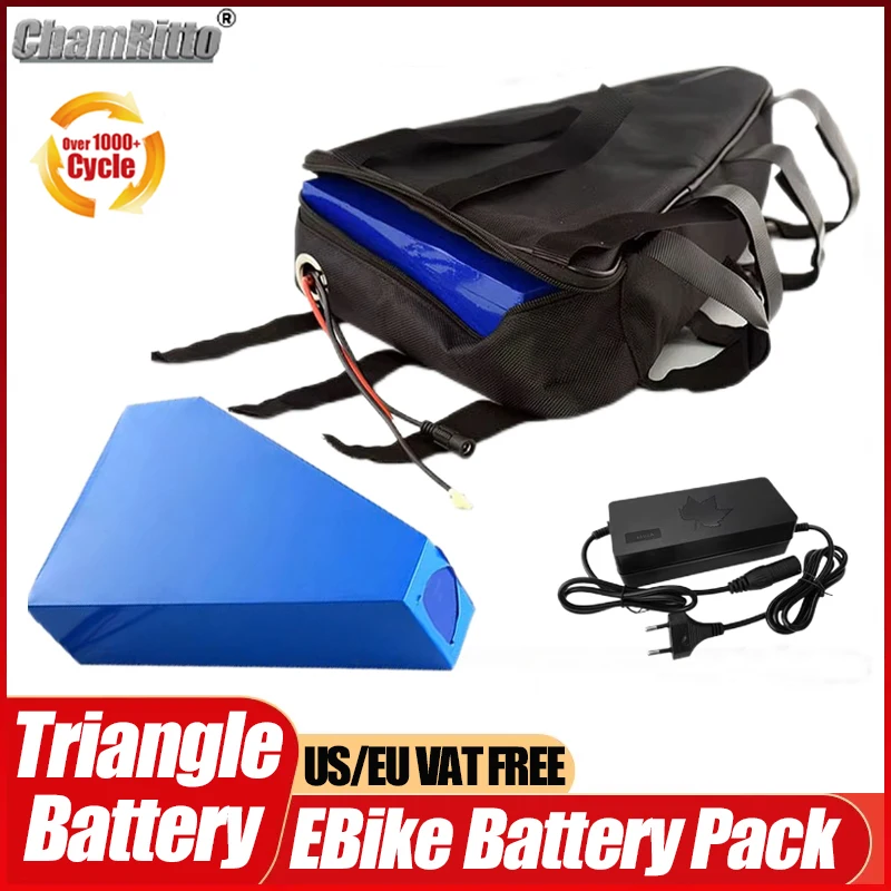 

Bafang 48V 52V 2000w Driehoek Elektrische bike 40ah 50ah Oplaadbare Accu 60V72V 60ah Capaciteit 3000W Elektrische fiets batterij