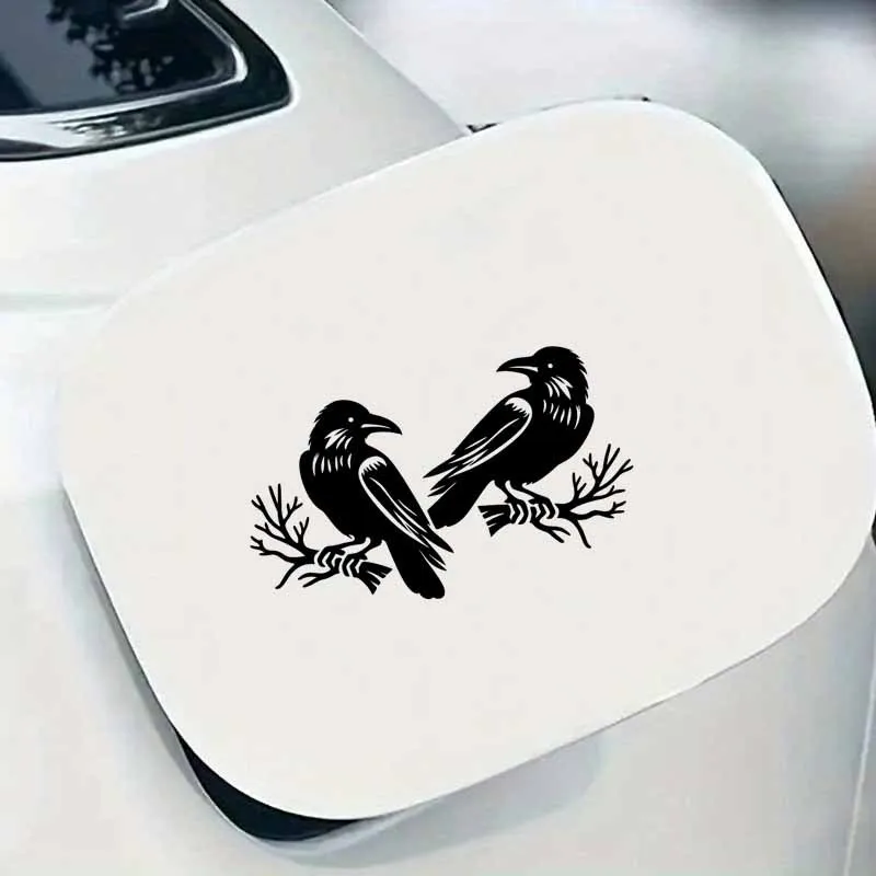 2Pcs/Set Crow Silhouette Dark Vinyl Sticker Waterproof Decal for Car Body Window Motorcycle Scratch Cover
